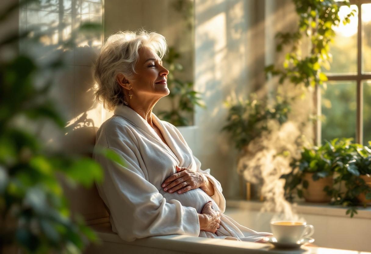 Peaceful wellness routine with natural supplements and healthy lifestyle