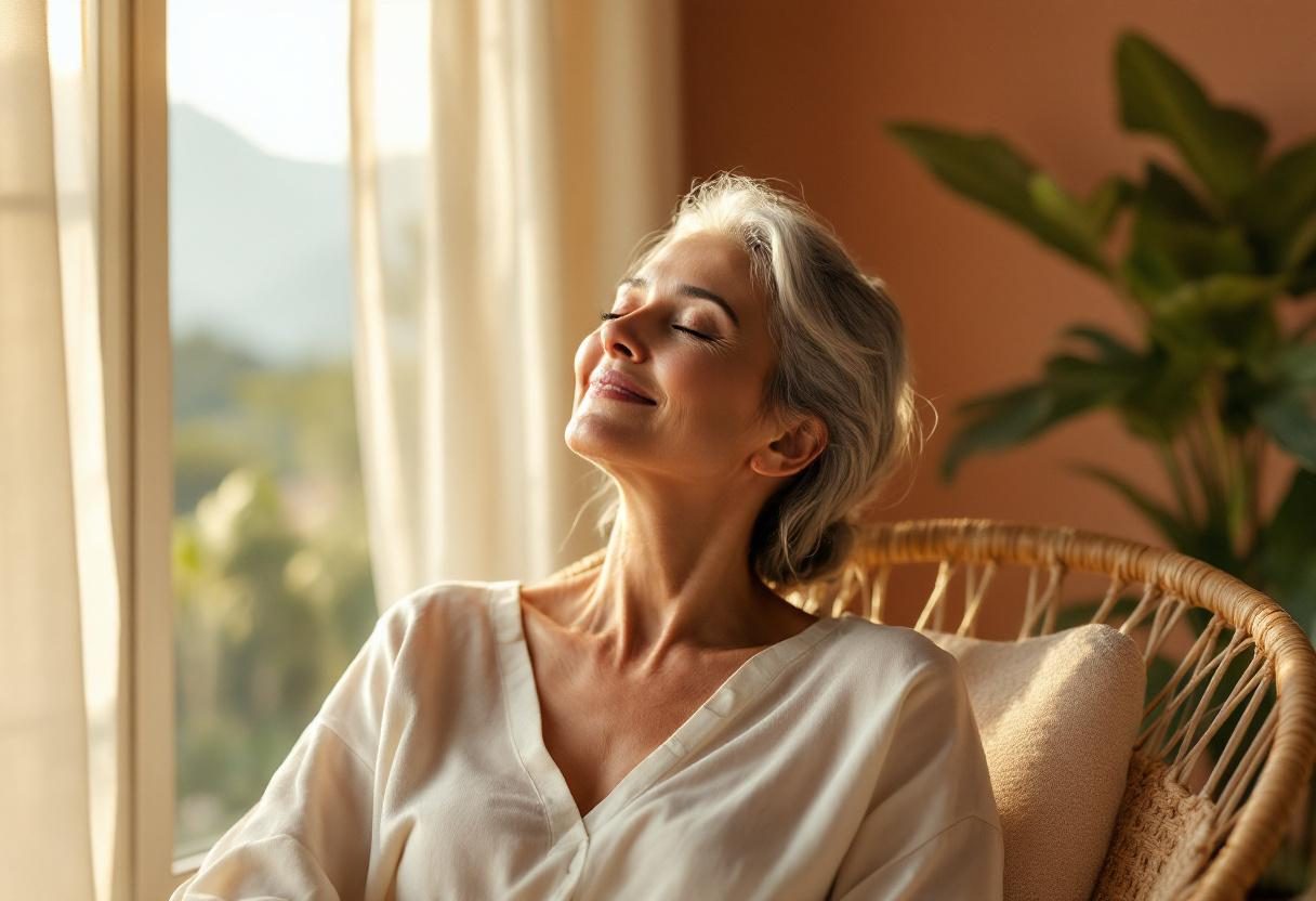 Persona en entorno natural practicando bienestar diario