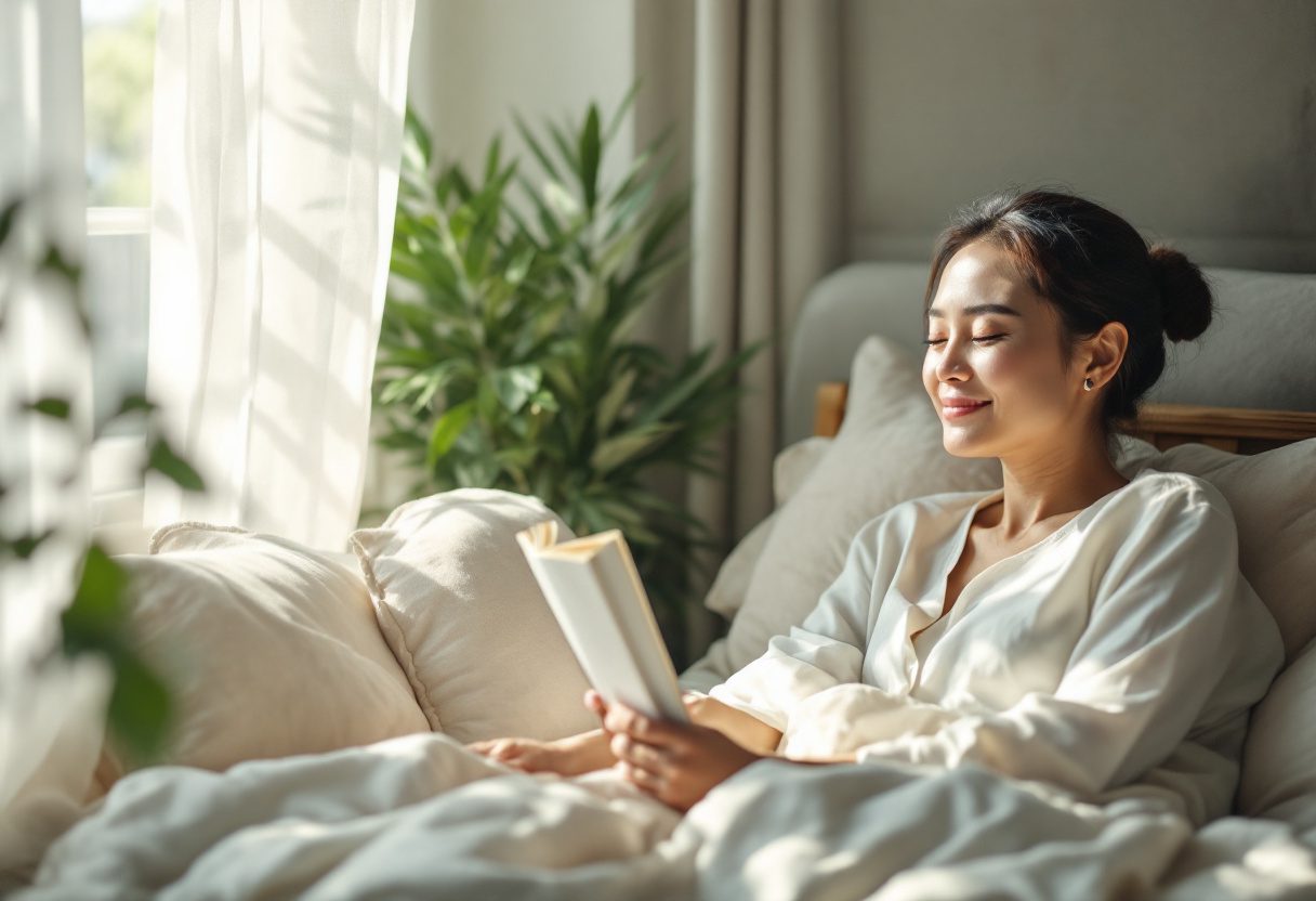 Ilustrasi penggunaan serum Glolift Full pada rutinitas harian wanita