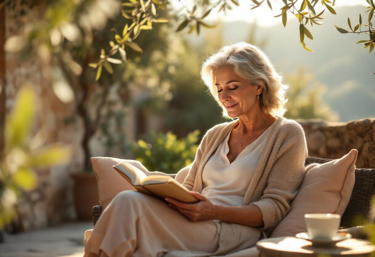 امرأة تستمتع ببشرة ناعمة بعد روتين العناية اليومي