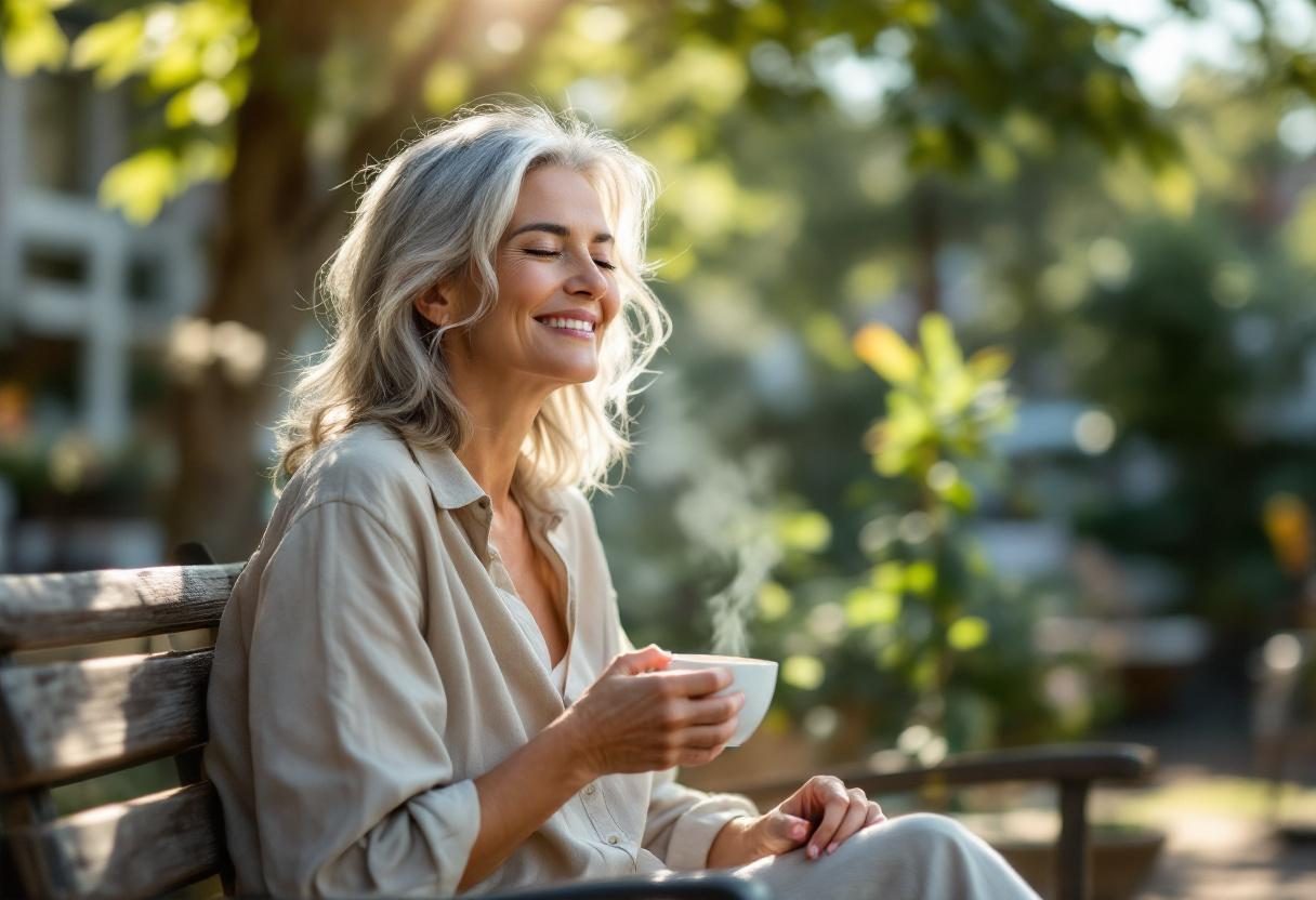 Aktiver Mann bei morgendlicher Routine mit Fokus auf Wohlbefinden