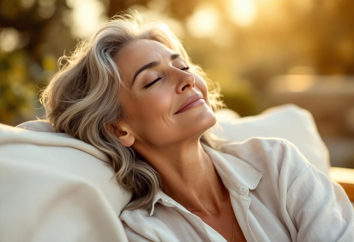 Γυναίκα με υγιή, λαμπερά μαλλιά σε φυσικό περιβάλλον