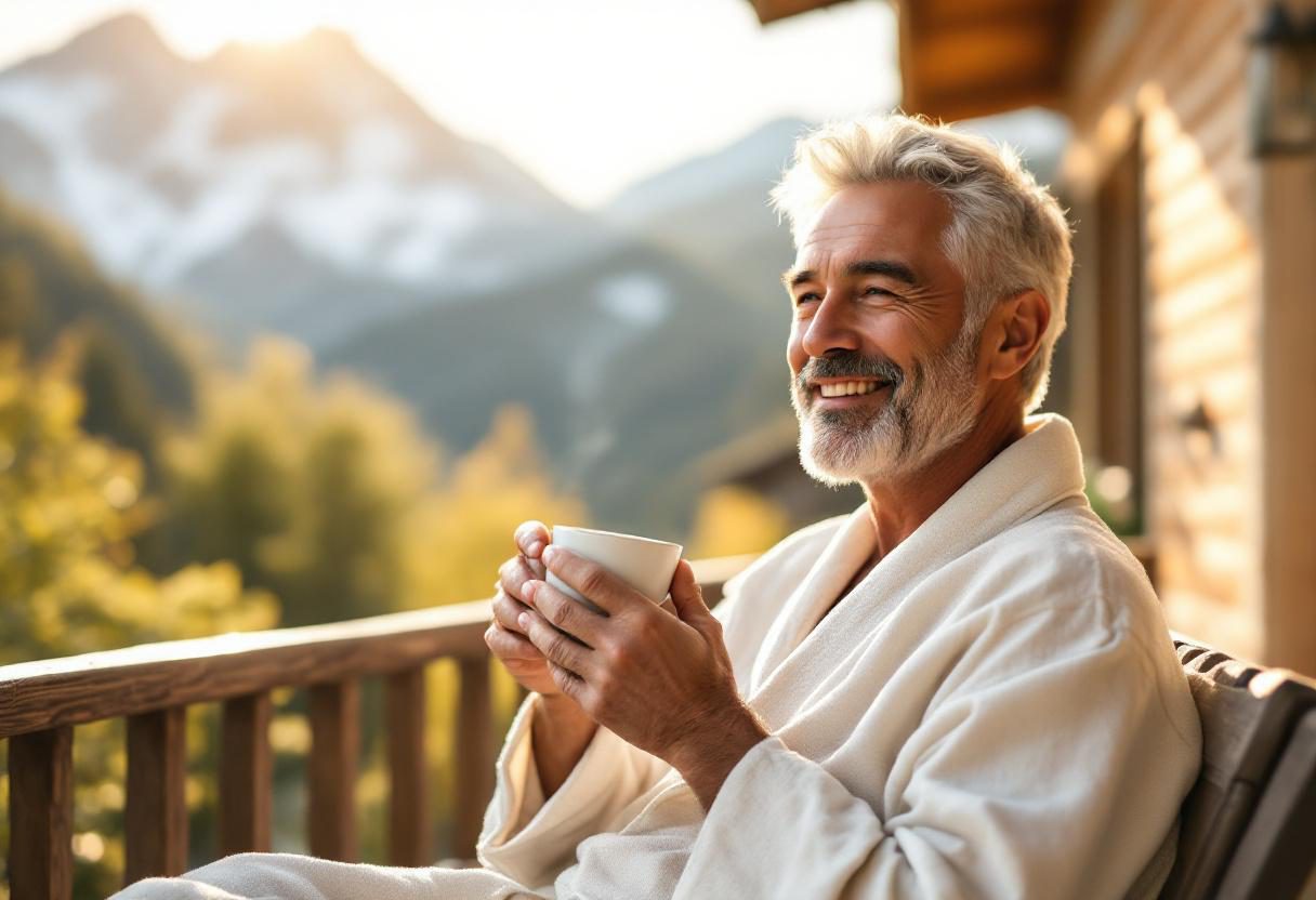 Άνδρας σε φυσικό περιβάλλον με έμφαση στην ενεργό και υγιή ζωή