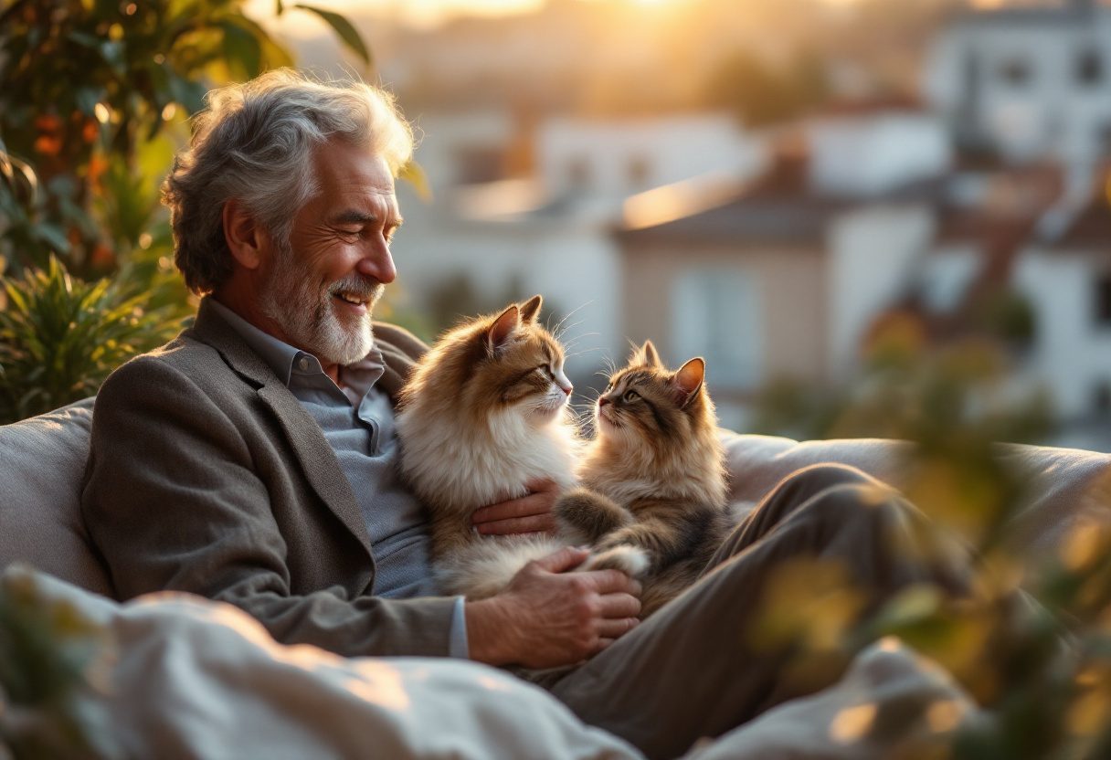 STEAM PET BRUSH boldog kisállattal, otthoni környezetben